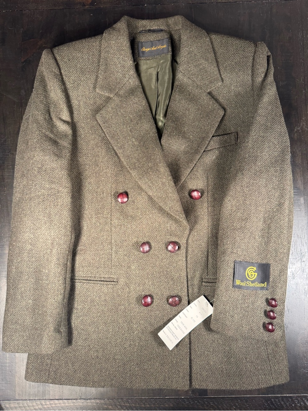Giorgio Saint Angelo 100% Wool Olive Women’s Blazer NWT